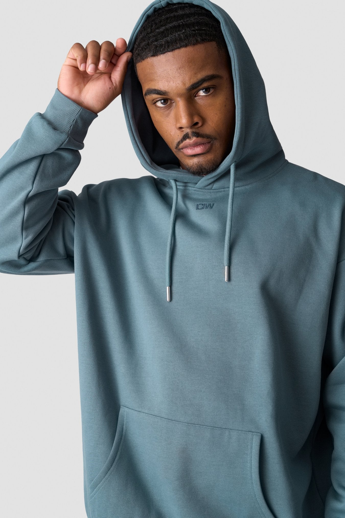 RYJ CLOTHING ARTICLE #4233 Everyday Relaxed Hoodie Men Steel Blue