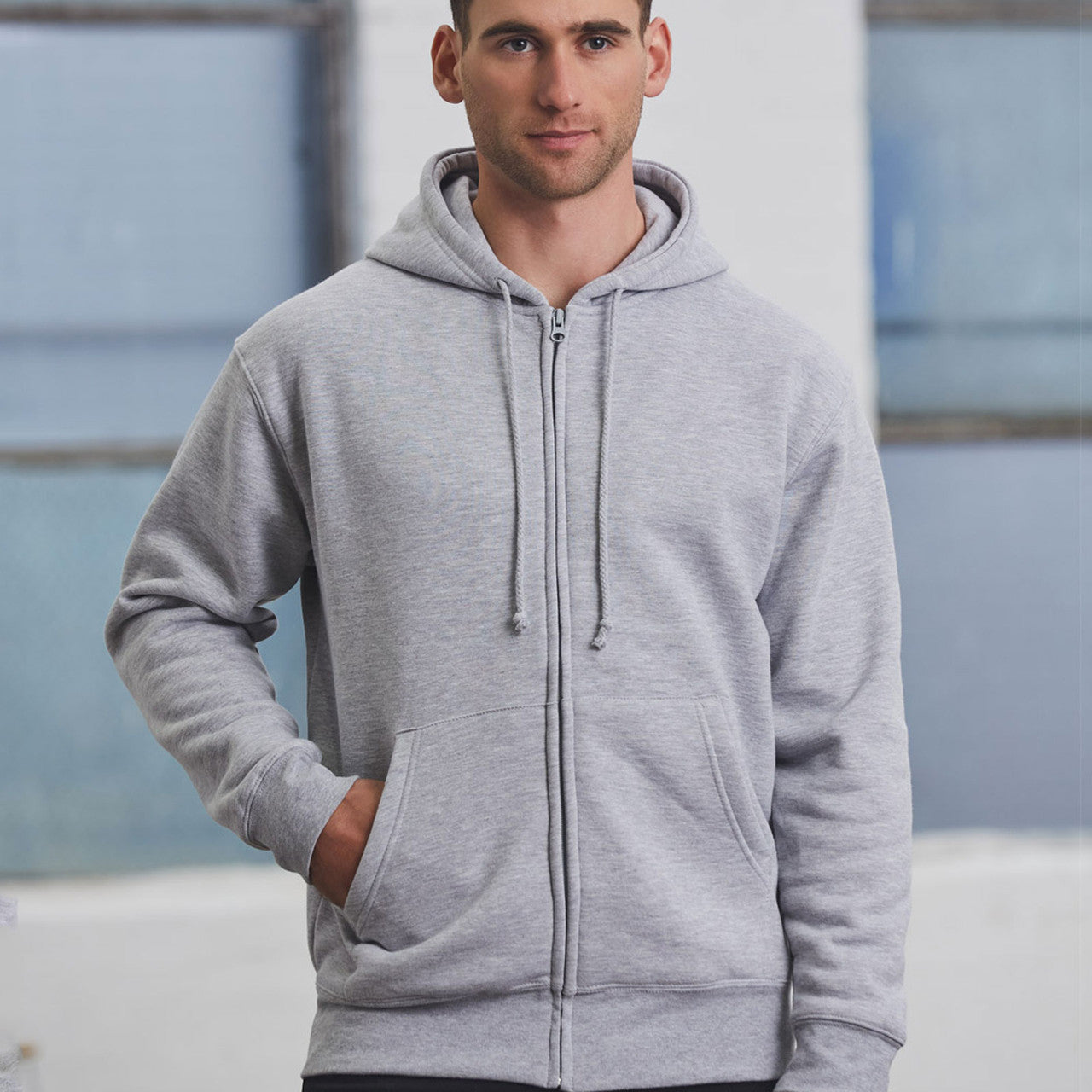 RYJ CLOTHING ARTICLE #4239 Men Zipper Hoodies Cotton-Rich